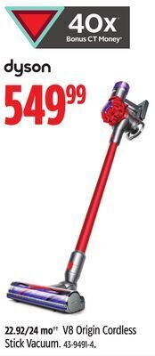 Canadian Tire Dyson v8 origin cordless stick vacuum offer