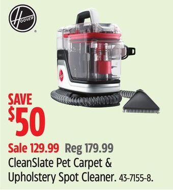 Canadian Tire Hoover cleanslate pet carpet & upholstery spot cleaner offer