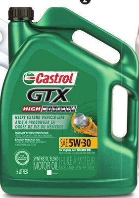 Canadian Tire Castrol gtx conventional motor oil offer