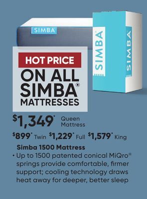 Sleep Country Simba 1500 mattress offer