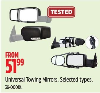 Canadian Tire K-source universal towing mirrors offer