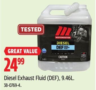 Canadian Tire Motomaster diesel exhaust fluid (def), 9.46l offer