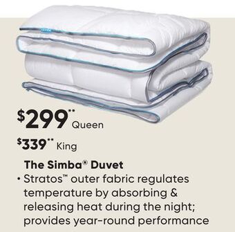 Sleep Country The simba duvet offer