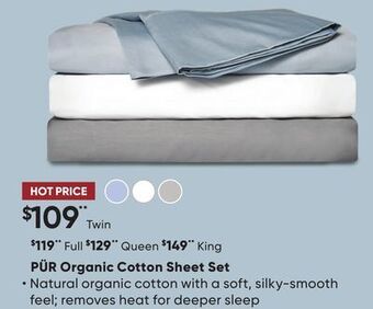 Sleep Country Pür organic cotton sheet set offer