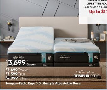 Sleep Country Tempur-pedic ergo 3.0 lifestyle adjustable base offer