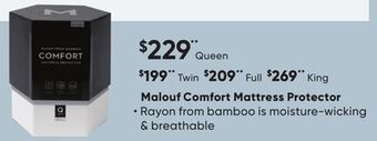 Sleep Country Malouf comfort mattress protector offer