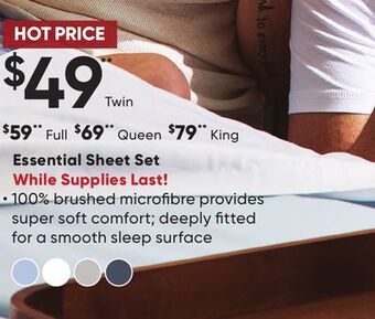 Sleep Country Essential sheet set offer