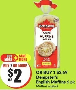 FreshCo Dempster's English Muffins 6 pk offer