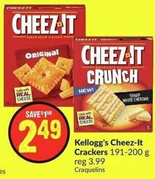 FreshCo Kellogg's Cheez-It Crackers 191-200 g offer