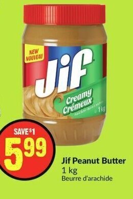 FreshCo Jif Peanut Butter 1 kg offer