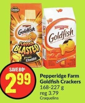 FreshCo Pepperidge Farm Goldfish Crackers 168-227 g offer