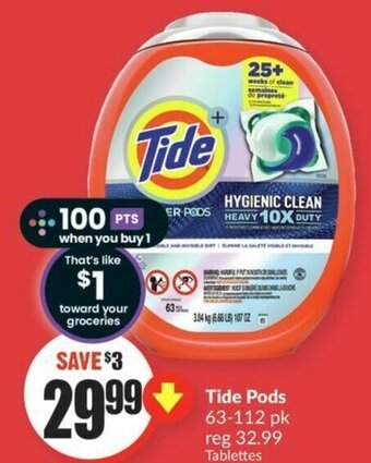 FreshCo Tide Pods 63-112 pk offer