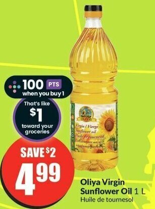 FreshCo Oliya Virgin Sunflower Oil 1 L offer