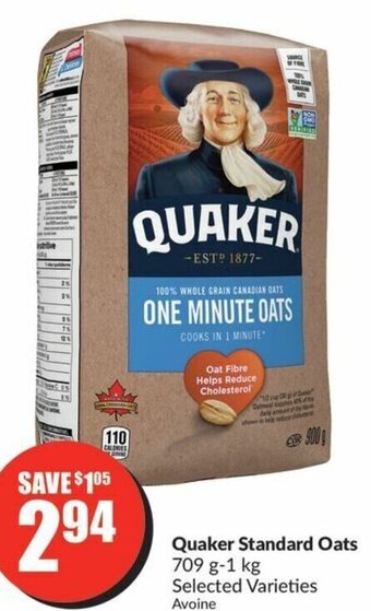 FreshCo Quaker Standard Oats 709 g-1 kg offer