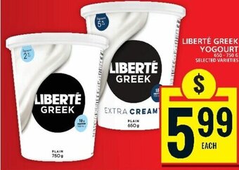 Food Basics LIBERTÉ GREEK YOGOURT offer