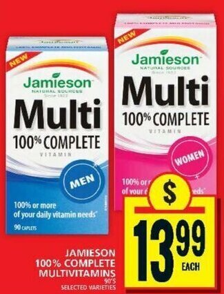 Food Basics JAMIESON 100% COMPLETE MULTIVITAMINS offer