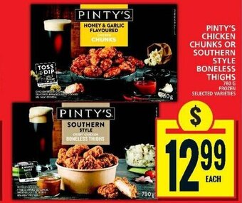 Food Basics PINTY'S CHICKEN CHUNKS OR SOUTHERN STYLE BONELESS THIGHS 760G offer