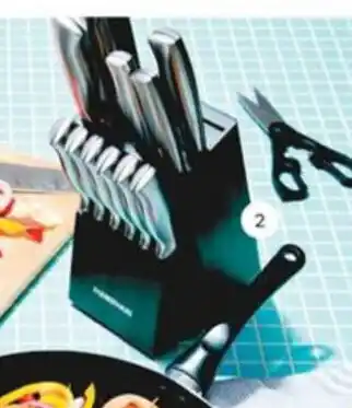 Real Canadian Superstore Farberware 15 Piece Stainless Steel Knife Block offer
