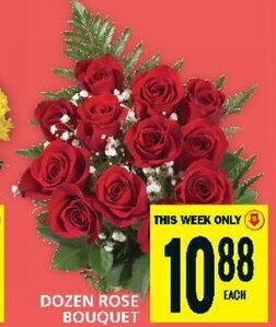 Food Basics DOZEN ROSE BOUQUET offer