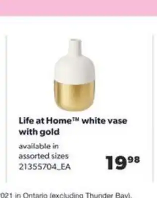 Real Canadian Superstore White Vase With Gold offer