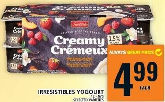 Food Basics IRRESISTIBLES YOGOURT 12-16'S offer