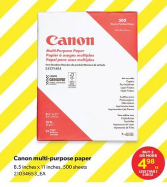 Real Canadian Superstore Canon multi-purpose paper offer