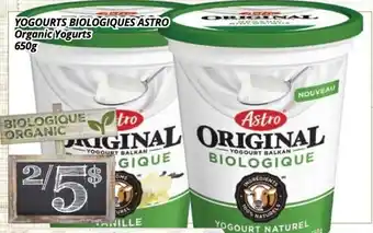 Supermarché PA Yogourts biologiques astro organic yogurts offer