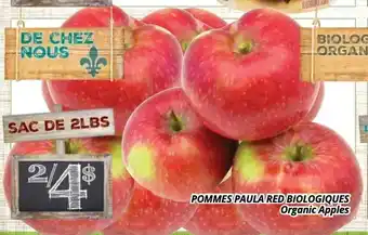 Supermarché PA Pommes paula red biologiques organic apples offer