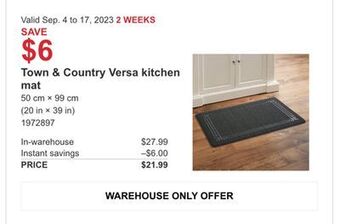 Costco Town & country versa kitchen mat offer