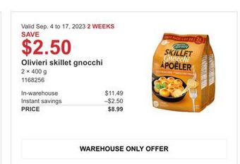 Costco Olivieri skillet gnocchi offer
