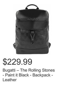Costco Bugatti – the rolling stones - paint it black - backpack - leather offer