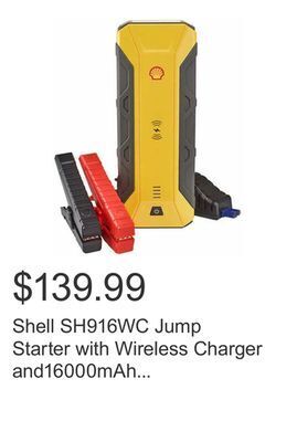 Costco Shell sh916wc jump starter with wireless charger and16000mah portable power bank offer