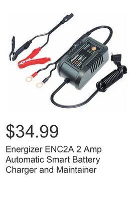 Costco Energizer enc2a 2 amp automatic smart battery charger and maintainer offer