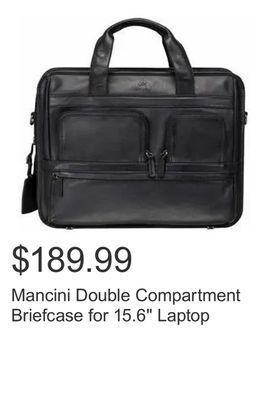Costco Mancini double compartment briefcase for 15.6 laptop offer