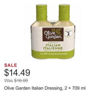 Costco Olive garden italian dressing, 2 × 709 ml offer