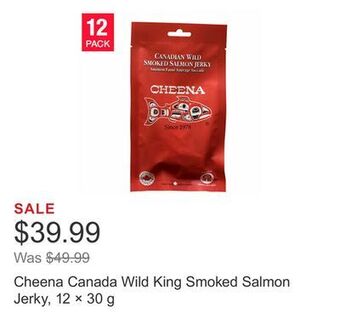 Costco Cheena canada wild king smoked salmon jerky, 12 × 30 g offer