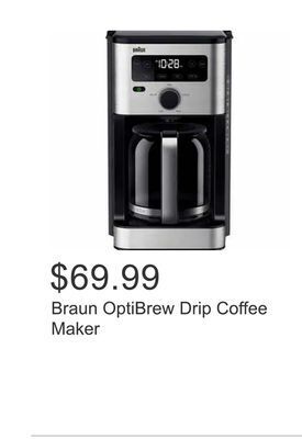 Costco Braun optibrew drip coffee maker offer