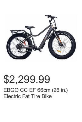 Costco Ebgo cc ef 66cm (26 in.) electric fat tire bike offer