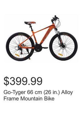 Costco Go-tyger 66 cm (26 in.) alloy frame mountain bike offer