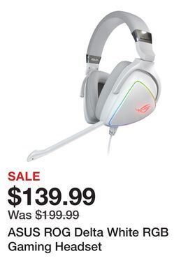 Newegg Asus rog delta white rgb gaming headset offer
