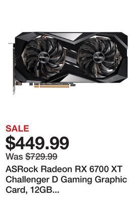 Newegg Asrock radeon rx 6700 xt challenger d gaming graphic card, 12gb gddr6 vram, amd rdna2 (rx6700xt cld 12g) offer