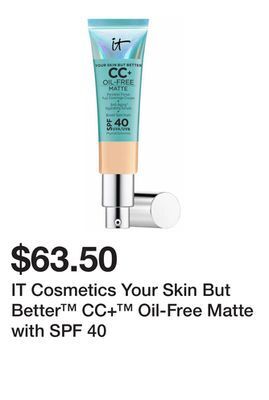 Sephora It cosmetics your skin but better cc+ oil-free matte with spf 40 offer