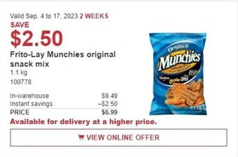 Costco Frito-Lay Munchies original snack mix offer