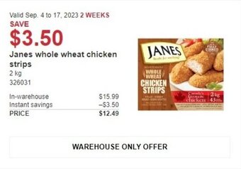 Costco Janes whole wheat chicken strips offer