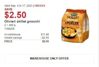 Costco Olivieri skillet gnocchi offer