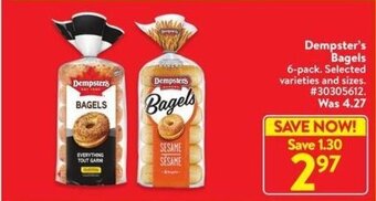 Walmart Dempster's Bagels offer