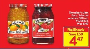 Walmart Smucker's Jam offer