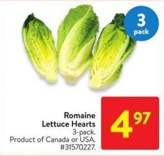 Walmart Romaine Lettuce Hearts offer