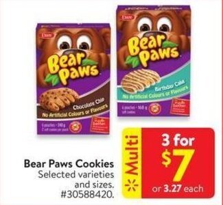 Walmart Bear Paws Cookies offer