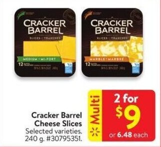 Walmart Cracker Barrel Cheese Slices offer